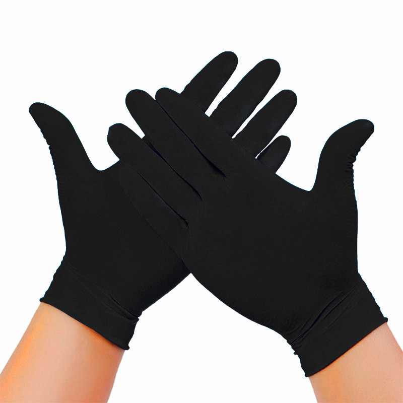 guantes de nitrilo desechables negros t-l paq.100 unidad para taller  mecanico