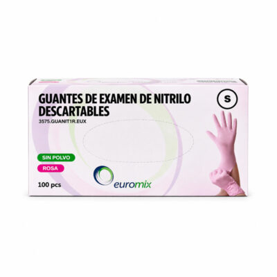 Guantes Nitrilo Rosas 100U Euromix